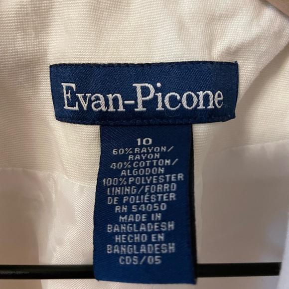 Evan Picone white lined jacket in size 10 - Picture 2 of 3